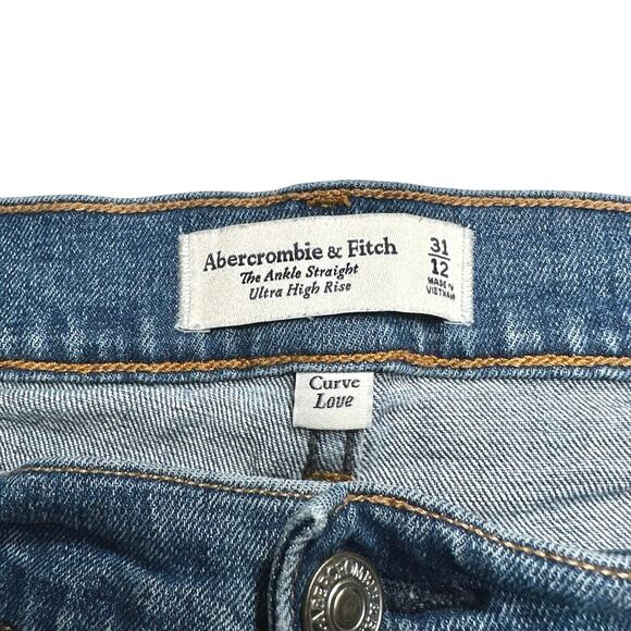 A&F | Women | The Ankle Straight Ultra High Rise Curve Love Denim Jeans | Sz 31 - Picture 8 of 16